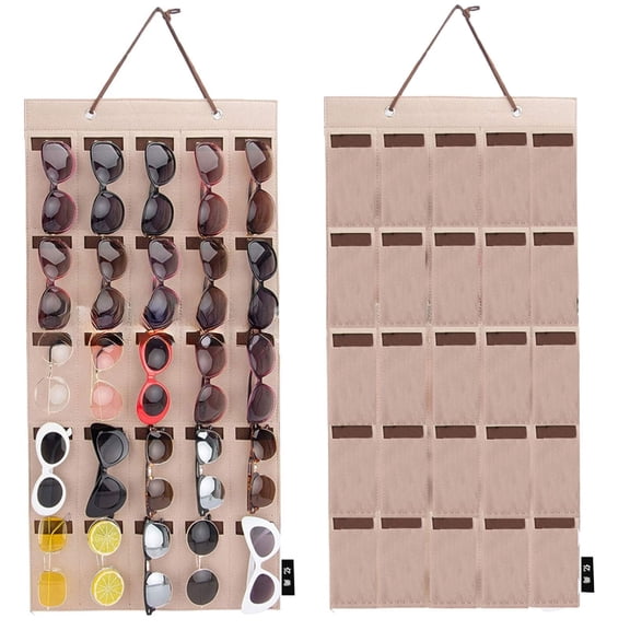 Hanging Sunglasses Organizer Storage Wall Pocket 25 Slots Glasses Holder Display Rack For Closet Door Entryway Organization