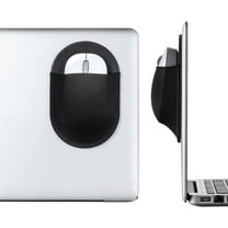 Universal Stick-On Mouse Pouch, Holder for Wireless Mouse, Sleeve for Laptop, Reusable Adhesive, No Glue Residue, Compatible with iPad or MacBook (Black)