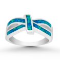 thumbnail image 1 of Daily Delight TheJewelryHut Designer Sterling Silver Blue Inlay Opal Ring, 1 of 1