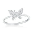 thumbnail image 1 of Daily Delight TheJewelryHut Designer Sterling Silver Butterfly Diamond Ring - (43 Stones), 1 of 2