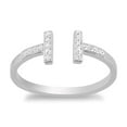 thumbnail image 1 of Daily Delight TheJewelryHut Designer Sterling Silver CZ Double T Ring, 1 of 1