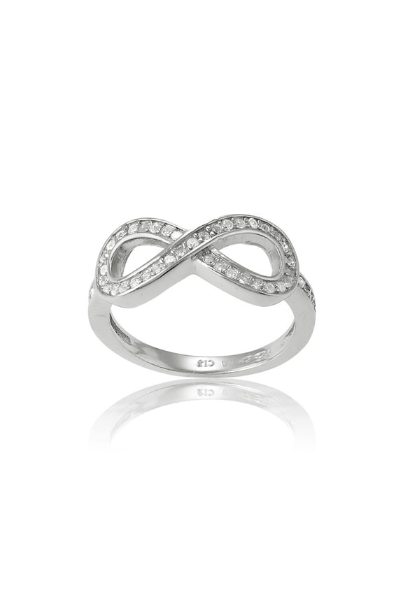 Daily Delight TheJewelryHut Designer Sterling Silver CZ Infinity Ring