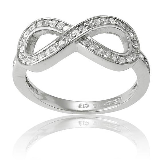 Daily Delight TheJewelryHut Designer Sterling Silver CZ Infinity Ring