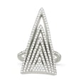 thumbnail image 1 of Daily Delight TheJewelryHut Designer Sterling Silver CZ Large Concentric Triangles Ring, 1 of 1