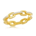 thumbnail image 1 of Daily Delight TheJewelryHut Designer Sterling Silver CZ Paperclip Ring - Gold Plated, 1 of 2