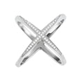 thumbnail image 1 of Daily Delight TheJewelryHut Designer Sterling Silver CZ Wide Boxy X Ring, 1 of 1