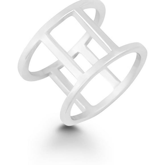 Daily Delight TheJewelryHut Designer Sterling Silver Double Vertical Bars Ring