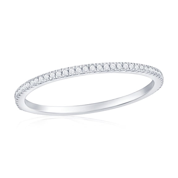 Daily Delight TheJewelryHut Designer Sterling Silver; Eternity Diamond Band - (70 Stones)