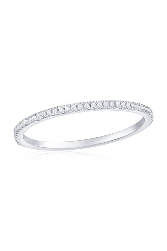 Daily Delight TheJewelryHut Designer Sterling Silver; Eternity Diamond Band - (73 Stones)