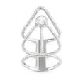 thumbnail image 1 of Daily Delight TheJewelryHut Designer Sterling Silver Extra Long Triple Row CZ With V Style Ring, 1 of 1