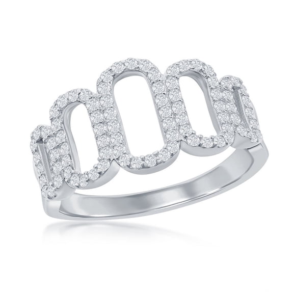 Daily Delight TheJewelryHut Designer Sterling Silver Graduated Oval Ring