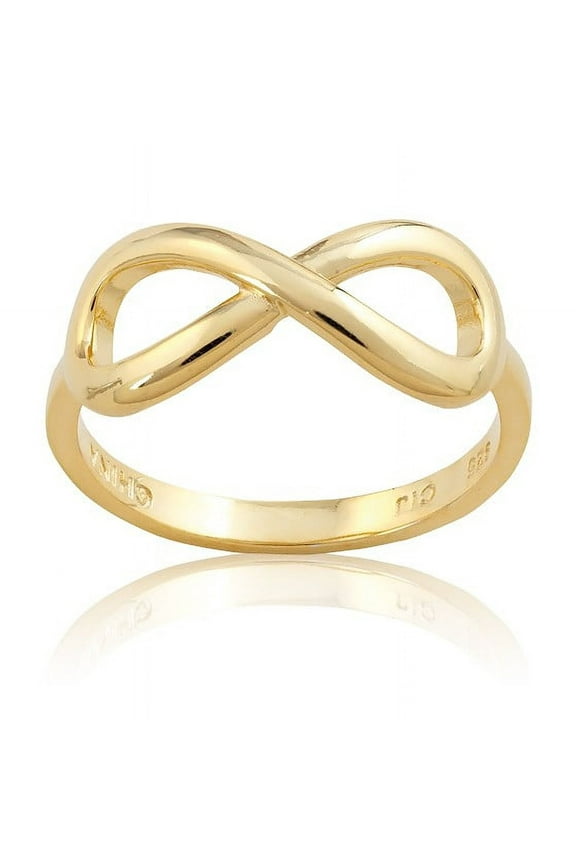 Daily Delight TheJewelryHut Designer Sterling Silver Infinity Ring - Gold Plated