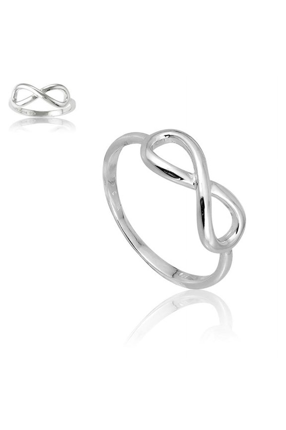 Daily Delight TheJewelryHut Designer Sterling Silver Infinity Ring