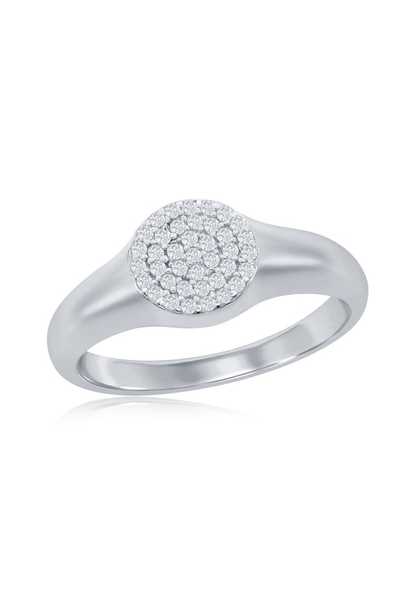 Daily Delight TheJewelryHut Designer Sterling Silver Micro Pave CZ Round Ring