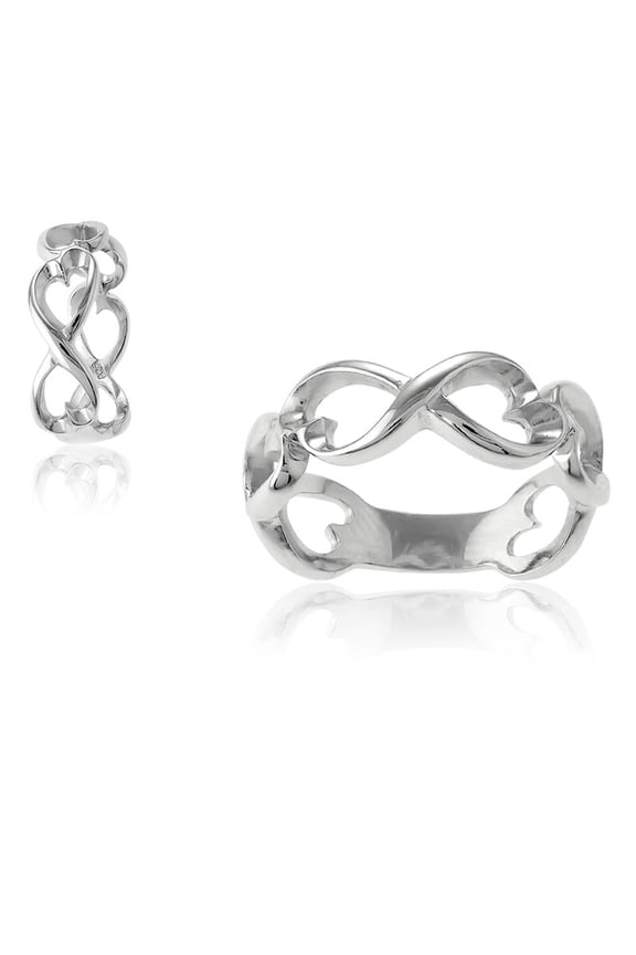 Daily Delight TheJewelryHut Designer Sterling Silver Open Infinity Ring
