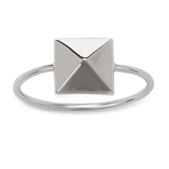 Daily Delight TheJewelryHut Designer Sterling Silver Pyramid Style Square Ring