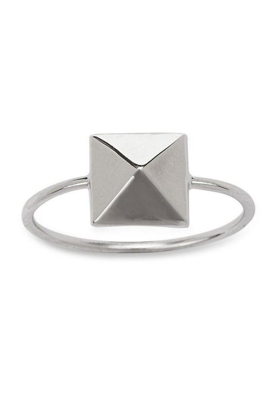 Daily Delight TheJewelryHut Designer Sterling Silver Pyramid Style Square Ring