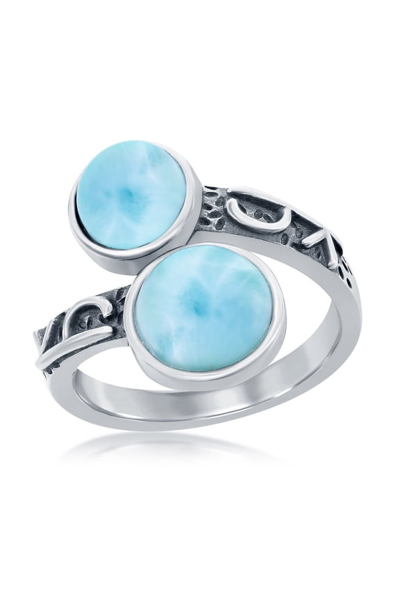 Daily Delight TheJewelryHut Designer Sterling Silver Round Lairmar Designed Oxidized Bypass Ring