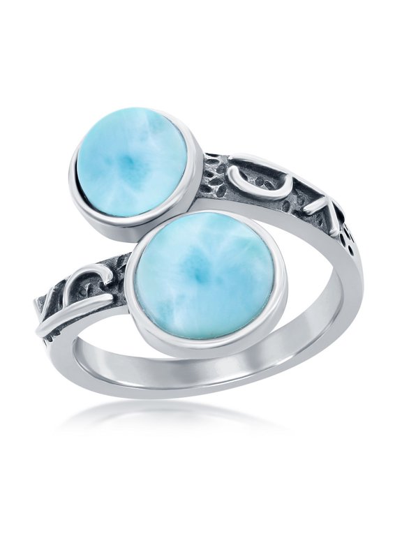 Daily Delight TheJewelryHut Designer Sterling Silver Round Lairmar Designed Oxidized Bypass Ring