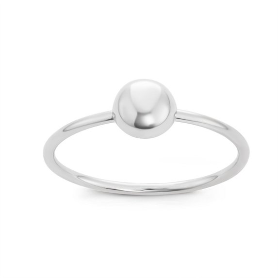 Daily Delight TheJewelryHut Designer Sterling Silver Small Shiny Bead Ring