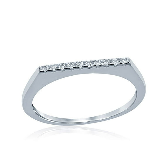 Daily Delight TheJewelryHut Designer Sterling Silver Thin CZ Ring