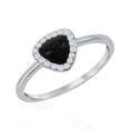 thumbnail image 1 of Daily Delight TheJewelryHut Designer Sterling Silver Triangle Onyx with CZ Border Ring, 1 of 2