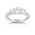 thumbnail image 1 of Daily Delight TheJewelryHut Designer Sterling Silver Triple Center Round CZ with Micro Pave Band Ring, 1 of 1