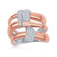 thumbnail image 1 of Daily Delight TheJewelryHut Designer Sterling Silver Two-Tone Triple Wave Design Intertwined Micro Pave Ring, 1 of 2