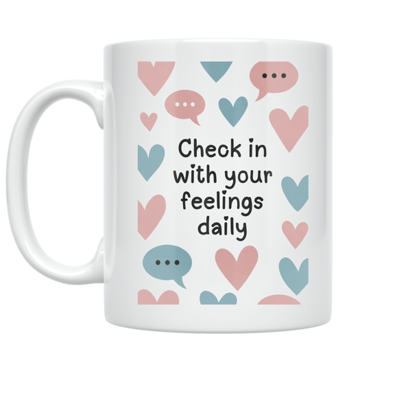 Daily Emotional Check-In - Mental Health Advocate - 11 oz Ceramic Coffee Mug