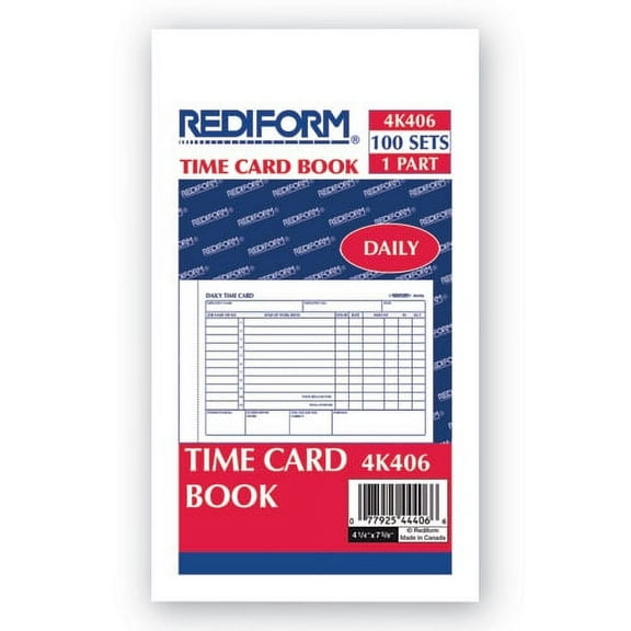 Daily Employee Time Cards, Two Sides, 4.25 X 7, 100/pad | Bundle of 2 Pads