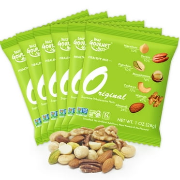 Daily Gourmet Nuts - Original Mixed Nuts | 24 Packs | Unsalted Mixed Nuts Snack Packs | Individually Wrapped Snacks | Nut Snacks | No Peanuts | Deluxe Assorted Snack