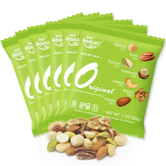 Daily Gourmet Nuts - GGA1 Unsalted Mixed Nuts Snack Packs/Individually Wrapped Snacks/Nut Snacks/No Peanuts/Healthy Trail Mix Individual Packs/Deluxe Assorted Snacks