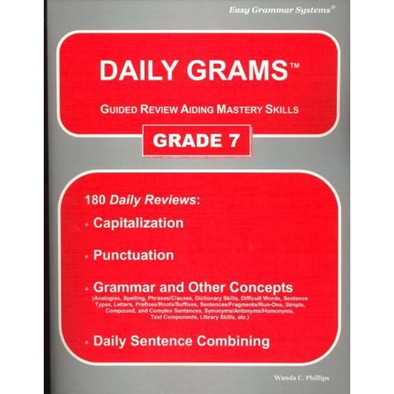 Pre-Owned Daily Grams: Guided Review Aiding Mastery Skills : Grade 7 (Paperback) 093698130X 9780936981307