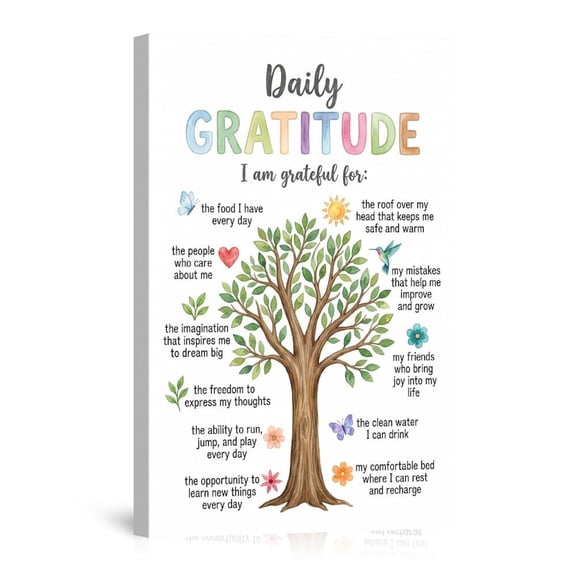 Daily Gratitude Tree Thankfulness For Home Classroom Canvas