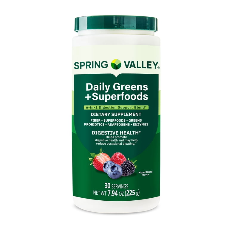 Spring Valley Daily Greens Super Foods Digestive Support Dietary