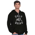 thumbnail image 1 of Daily Grind Gym Workout Exercise Unisex Fleece Graphic Zip Up Hoodie Brisco Brands 2X, 1 of 5