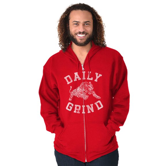 Daily Grind Gym Workout Exercise Zip Up Hoodie Men's Women's Brisco Brands L