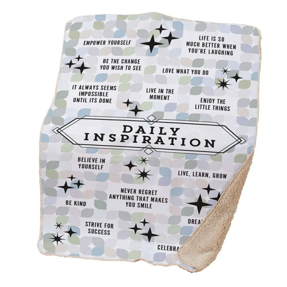 Daily Inspiration 37" x 57" Sherpa Lined Sublimated Throw