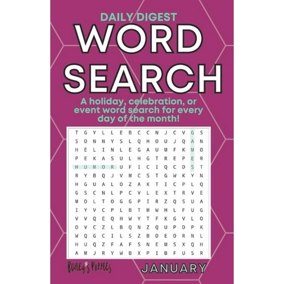 Holiday Word Search: DAIlY JANUARY WORD SEARCH: a holiday, celebration, or event word search for every day of the month (digest size)! (Paperback)