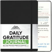 Daily Journal For Mindfulness & Productivity - Inspirational Journals To Write In, Writing Prompt Journal & Guided Journal Gifts For Men & Women - Hardcover Diary Notebook (Black)