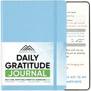 Daily Journal For Mindfulness & Productivity - Inspirational Journals To Write In, Writing Prompt Journal & Guided Journal Gifts For Men & Women - Hardcover Diary Notebook Light Blue