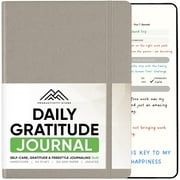 Daily Journal For Mindfulness & Productivity - Inspirational Journals To Write In, Writing Prompt Journal & Guided Journal Gifts For Men & Women - Hardcover Diary Notebook Gray