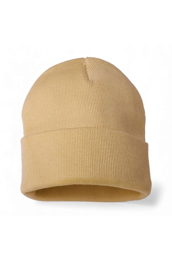 Daily Knited Plain Beanie - Stay Warm Stylish Stretchy Soft Beanie Hats for Men and Women, 12 inch, Camel