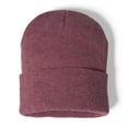 thumbnail image 1 of Daily Knited Plain Beanie - Stay Warm Stylish Stretchy Soft Beanie Hats for Men and Women, 12 inch, Heather Cardinal, 1 of 7