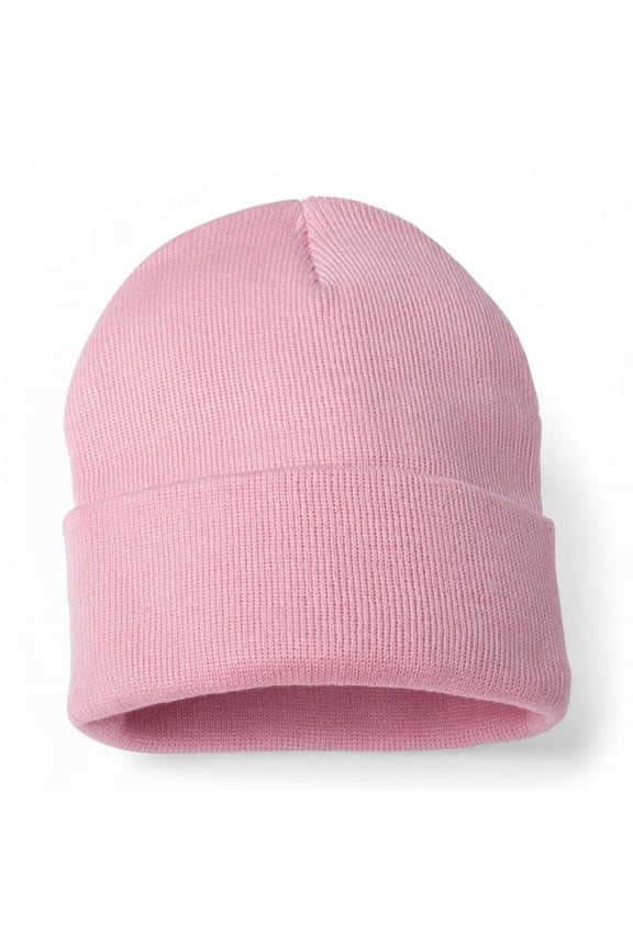 Daily Knited Plain Beanie - Stay Warm Stylish Stretchy Soft Beanie Hats for Men and Women, 12 inch, Light Pink