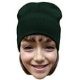 thumbnail image 1 of Daily Knited Plain Beanie - Stay Warm Stylish Stretchy Soft Beanie Hats for Men and Women, 8 inch, Dark Green, 1 of 7