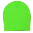thumbnail image 1 of Daily Knited Plain Beanie - Stay Warm Stylish Stretchy Soft Beanie Hats for Men and Women, 8 inch, Lime, 1 of 7