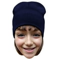thumbnail image 1 of Daily Knited Plain Beanie - Stay Warm Stylish Stretchy Soft Beanie Hats for Men and Women, 8 inch, Navy, 1 of 7