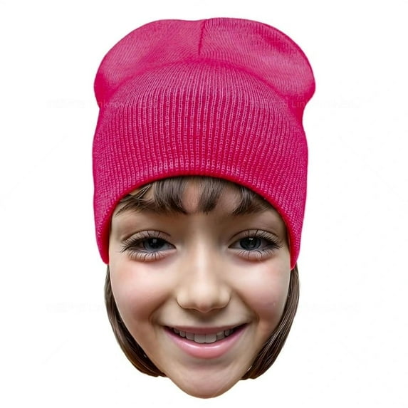 Daily Knited Plain Beanie - Stay Warm Stylish Stretchy Soft Beanie Hats for Men and Women, 8 inch, Neon Pink