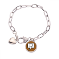 thumbnail image 1 of Daily Language Chat Dialogue Understanding Heart Chain Bracelet Jewelry Charm Fashion, 1 of 3